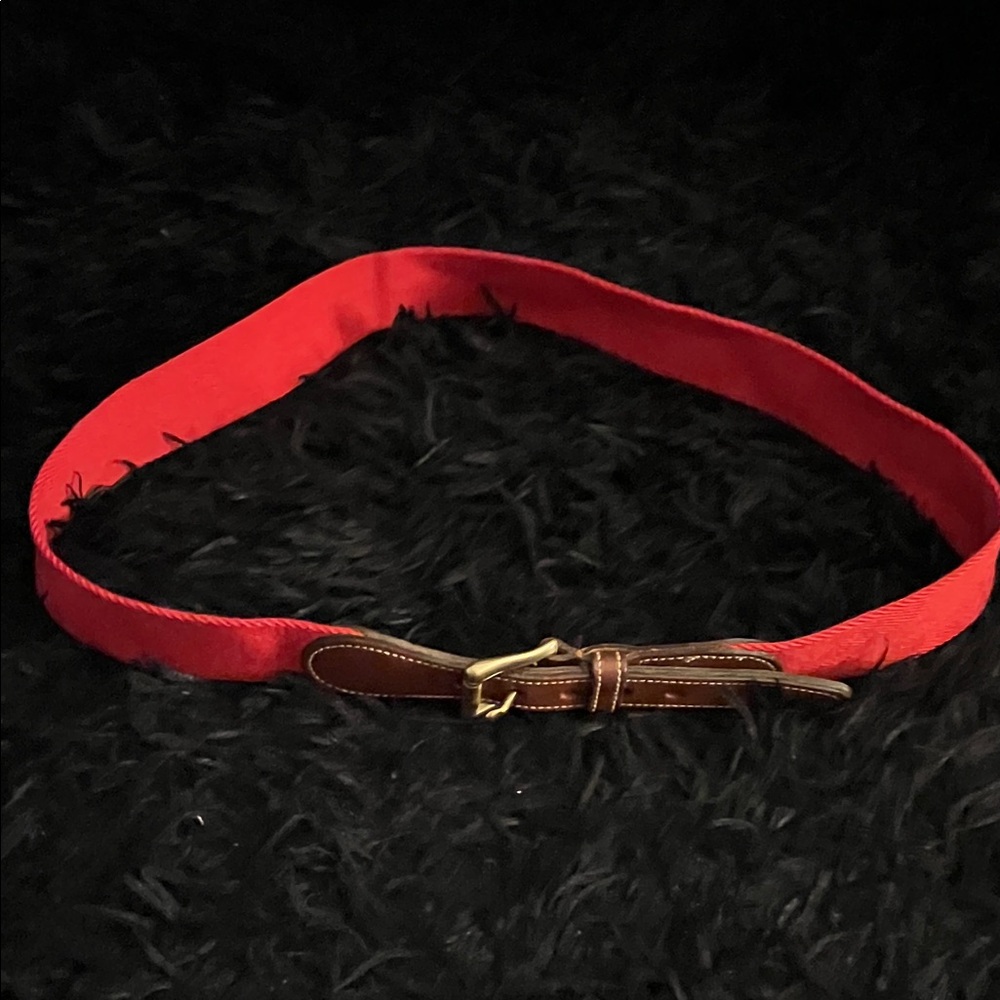 Dooney Bourke Red Belt with Brown Buckle